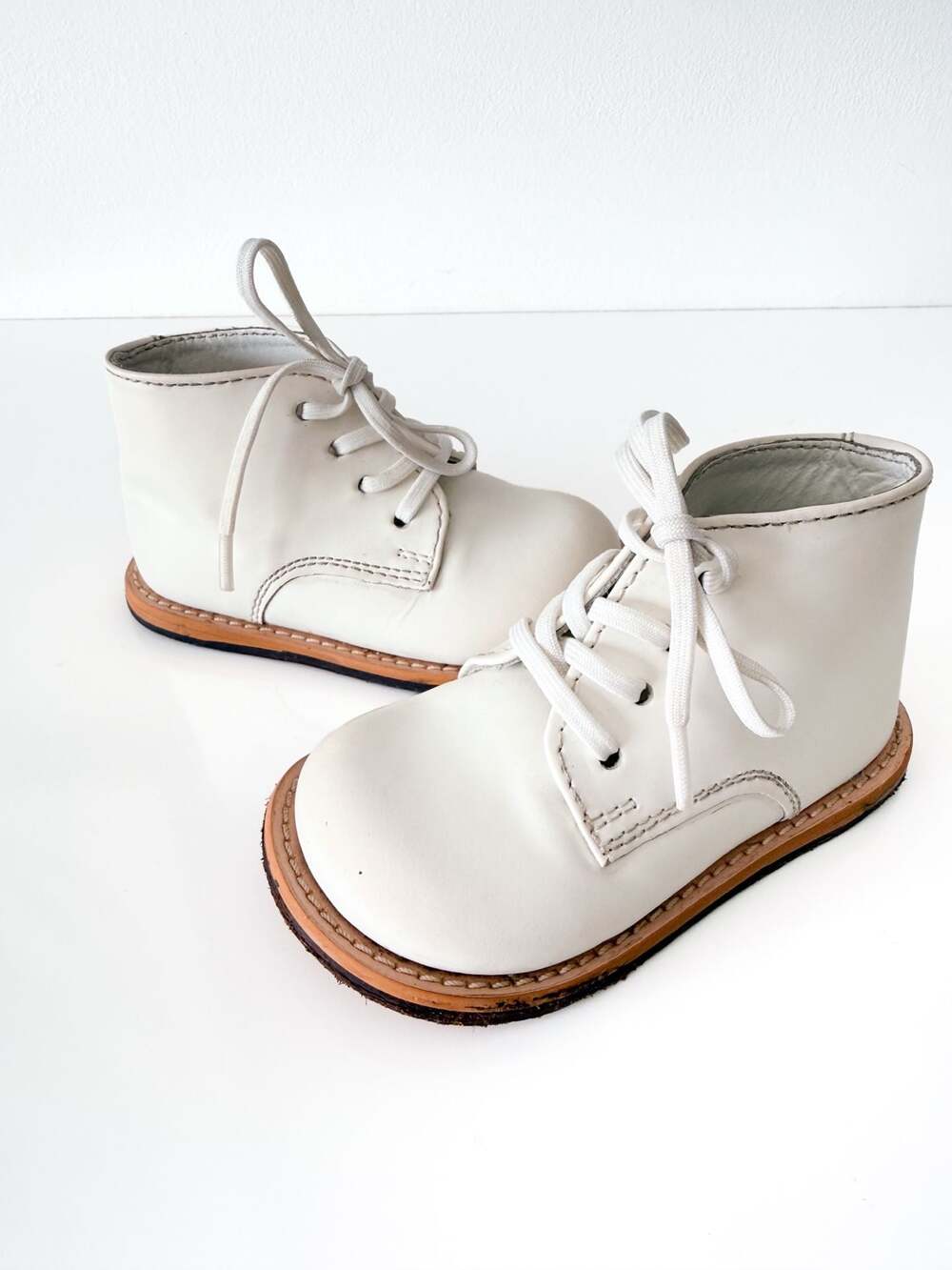 Josmo Infant Kids First Walking Leather Boots White 4.5